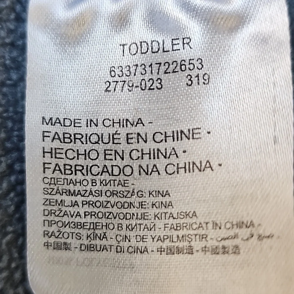 Nike Size Toddler Black Gray Fleece Beanie Hat with Chin Strap Used